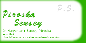 piroska semsey business card